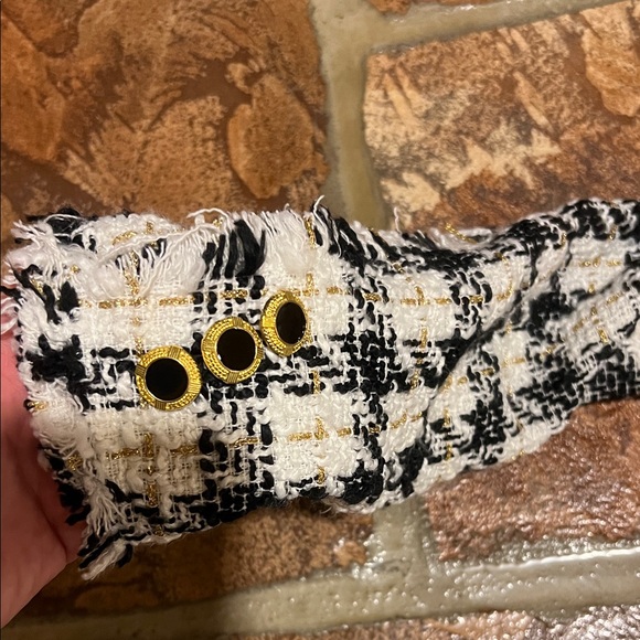 House of Harlow Chic Black and Cream Plaid Women's Jacket - Picture 4 of 6